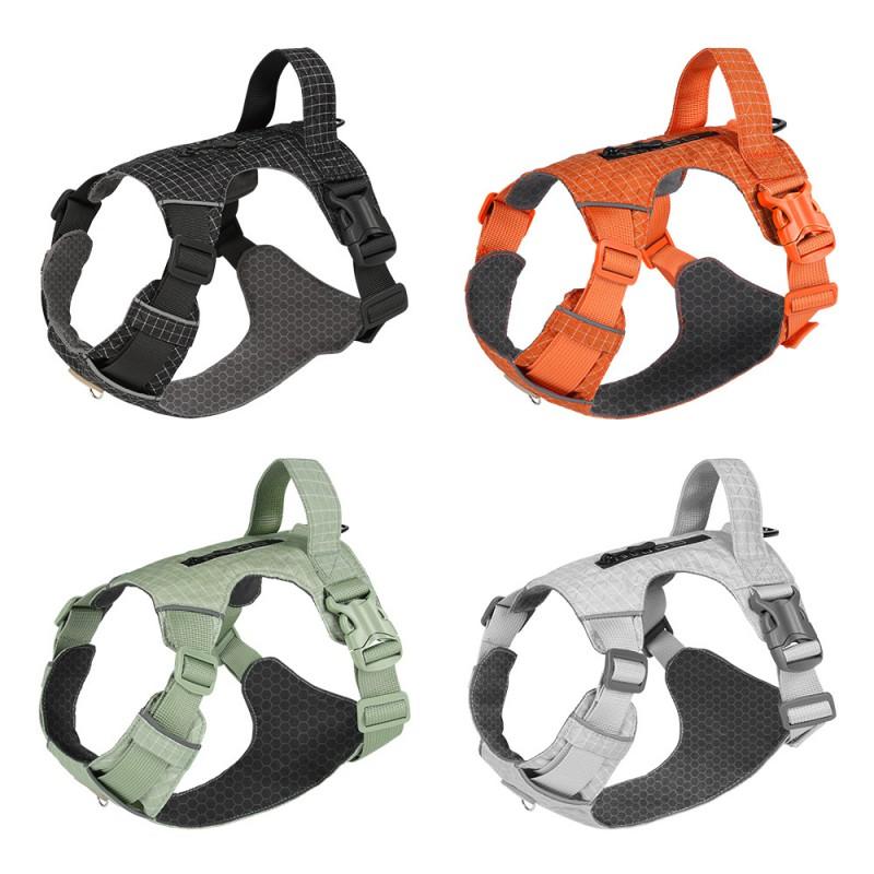 Lightweight Adjustable Dog Harness With Reflective Stripes Storage Pocket Small To Large Breeds