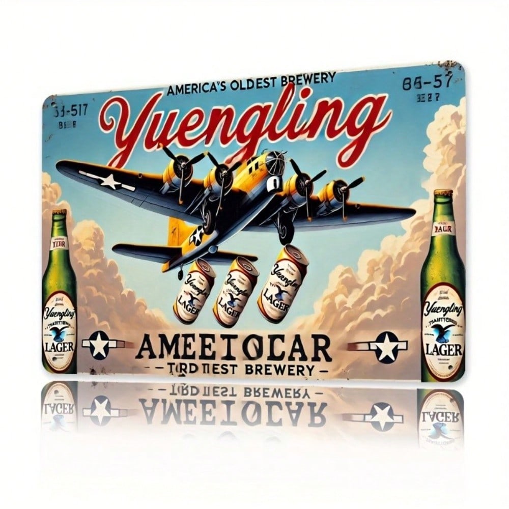 Vintage Yuengling Beer Metal Tin Sign 12x8 Inches Retro Wall Art Rustic Pub Bar Decor