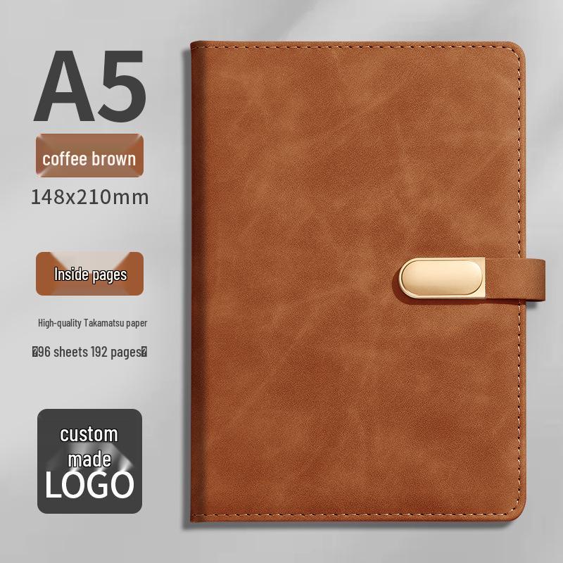 Custom Business Notebook with Metal Buckle and Pen Holder - Personalizable Logo Souvenir