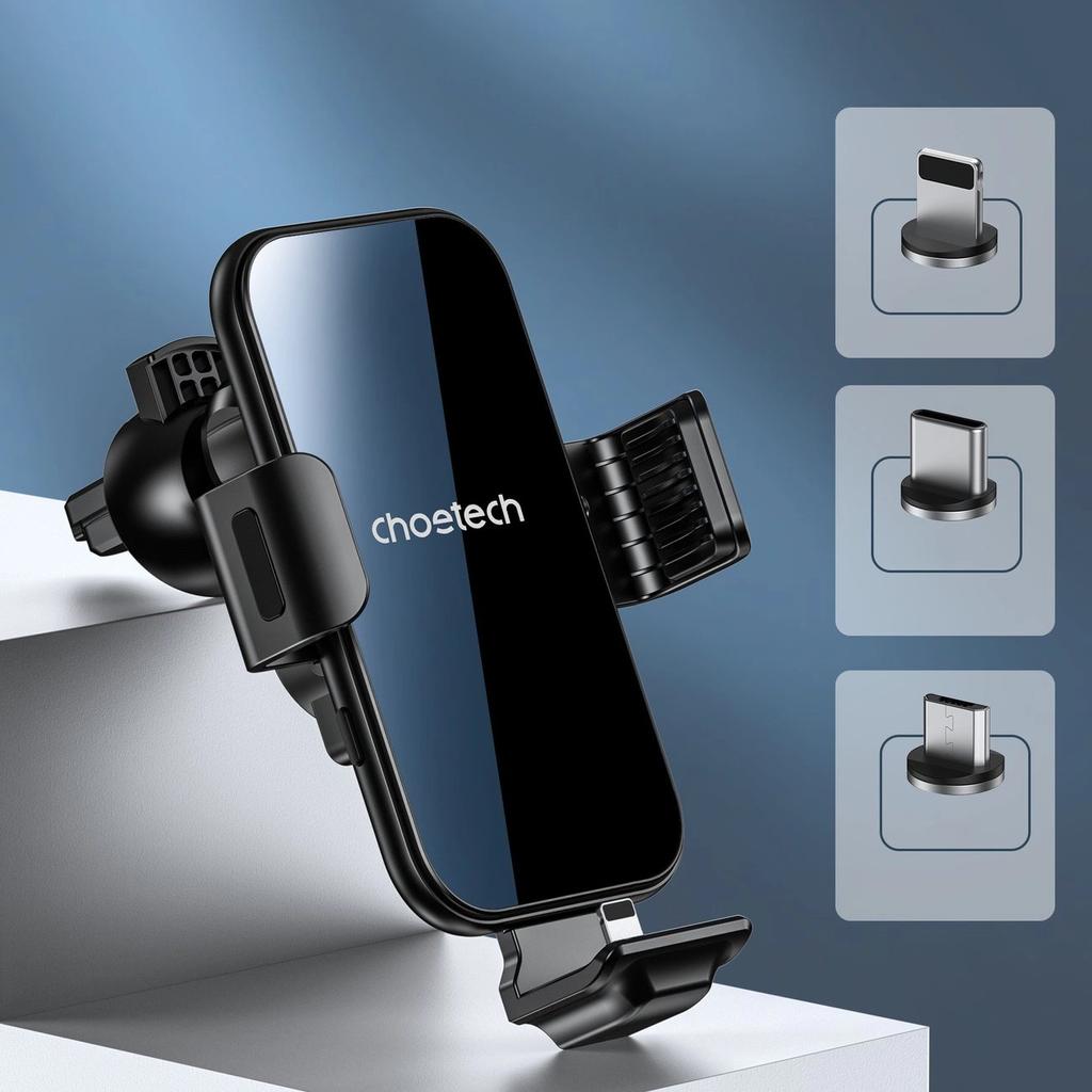 Choetech Ładowarka Indukcyjna Z Uchwytem + Magnetyczne Końcówki Czarny (T201-F)