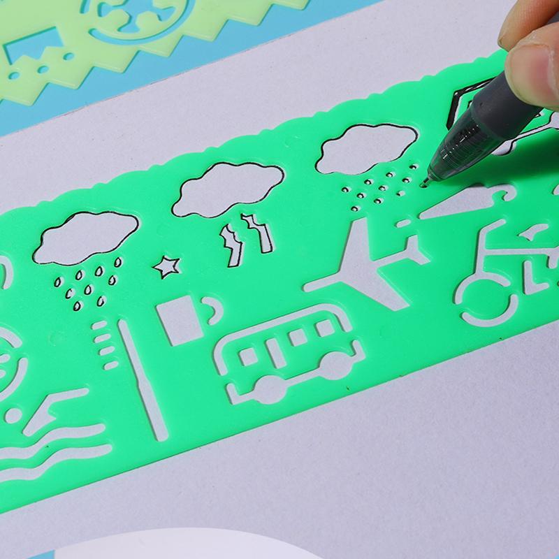 4PCS Ruler Drawing Painting DIY Template Board Plastic Ruler Art Craft Juguetes Office Cultural Educational Supplies TMZ