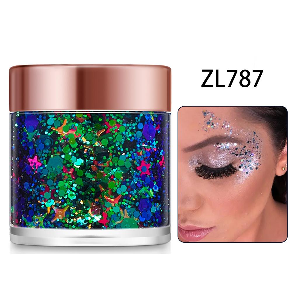Kameleon Glitter Gel Pailletten voor Oog & Lichaamshaar Make-up, Langdurige Glans Gezicht Make-up Decoraties voor DIY Kunst & Feesten