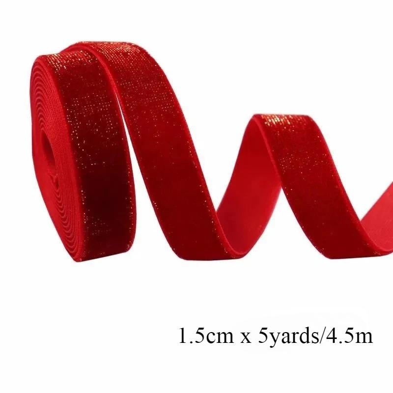 6-38mm Red Dark Green Velvet Ribbon Artificial Home Room Decor Christmas Tree Pendant Gift Packaging Bow DIY Party Decoration