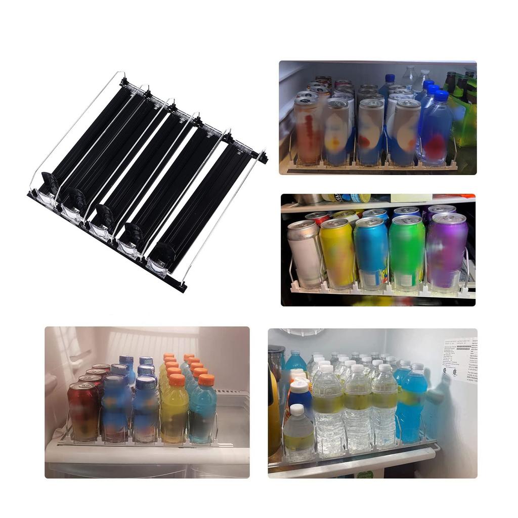Drink   for Fridge Spring Loaded   Push Rod Slide Rail Soda Can Dispenser for Beer Beverages 38cm