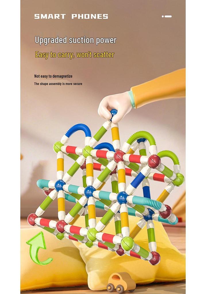 Cross-border Telescopic Twist Magnetic Building Blocks for Kids - Educational, Large Particle Assembly