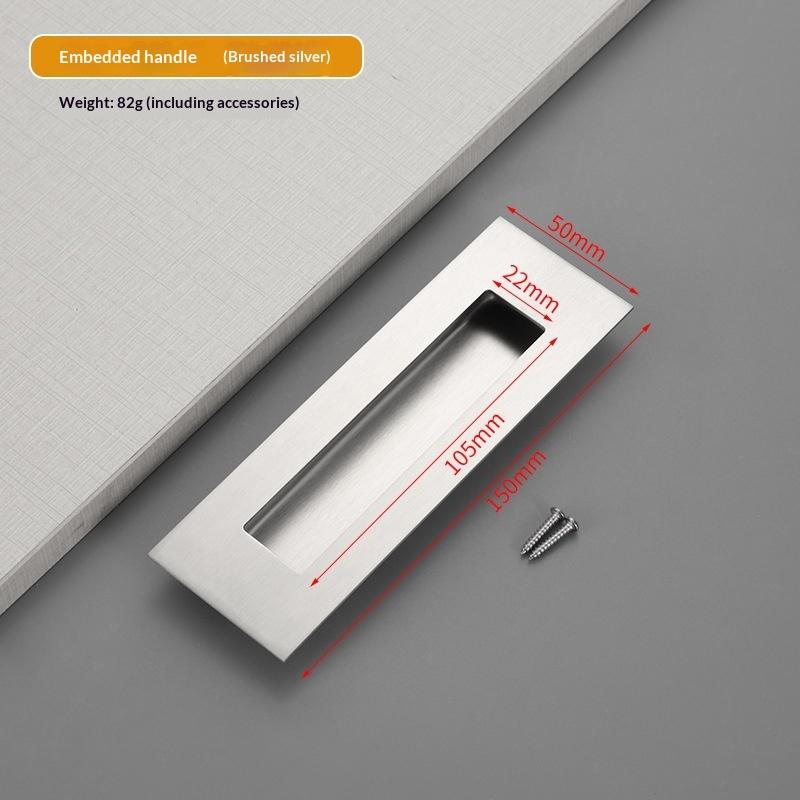 Poignée cachée en acier inoxydable Poignée de porte coulissante intégrée Poignée de tiroir de porte coulissante intégrée Poignée Noir Or Bronze