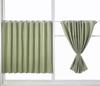 Iams Cafe Curtains Pack of 2 145cm Wide X 45cm Long Blackout Fabric Blackout Zeon Curtains for Small 45cm Long In [Value / / / Green] Windows,