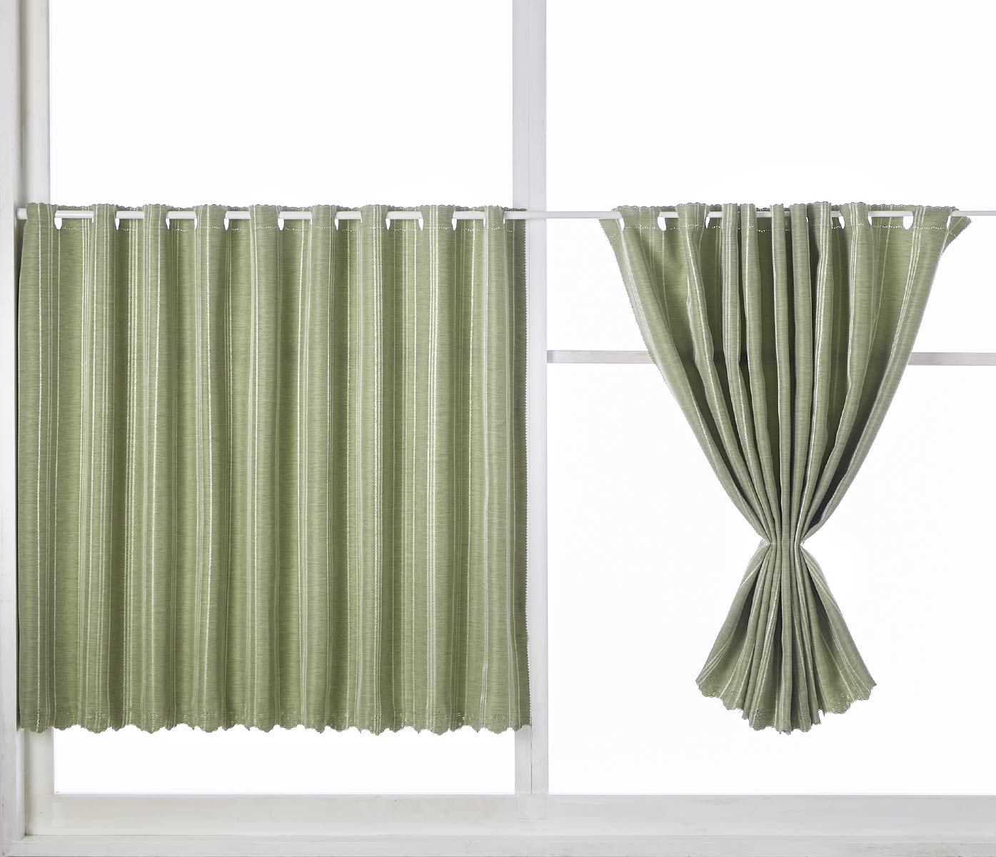 

Iams Кафе-шторы Набор из 2 штук 145 см Ширина х 45 см Длина Блэкаут Ткань Блэкаут Шторы Zeon для Маленьких 45 см Длиной в [Значение / / / Зеленый] Окна, зелёный