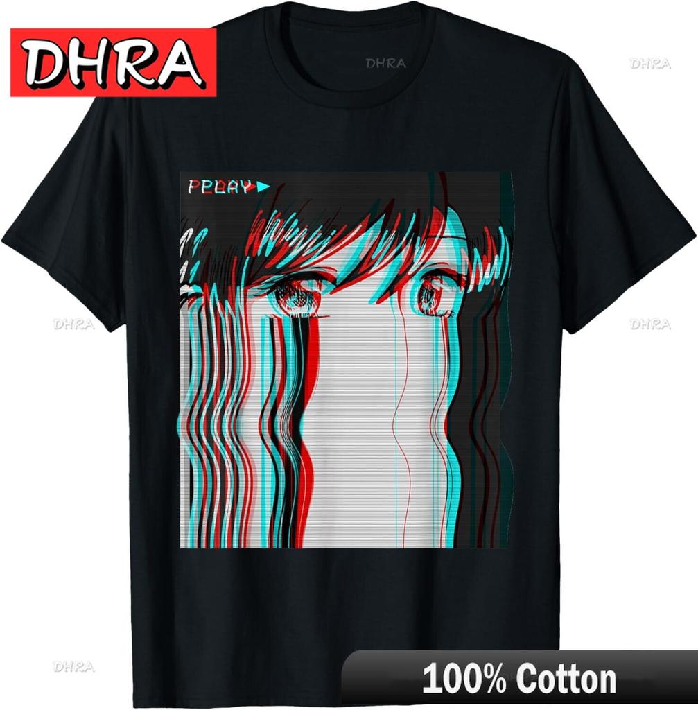 Vaporwave Aesthetic Sad Anime Girl Retro Eboy Egirl Harajuku TShirtCasual Retro Trendy Tshirts Trendy Chic Casual Tops Rap