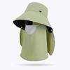 Anti-UV Mask Neck Protection Hat Solid Color Picking Tea Hat Cycling Cap Sunshade Shawl Cap  Travel