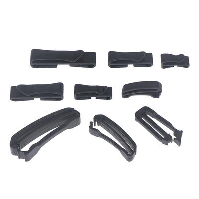10 Pcs/Pack Quick Slip Keeper Buckle End Clip Slider Black For Molle Tactical Backpack Adjusting Strap Webbing 20-50Mm