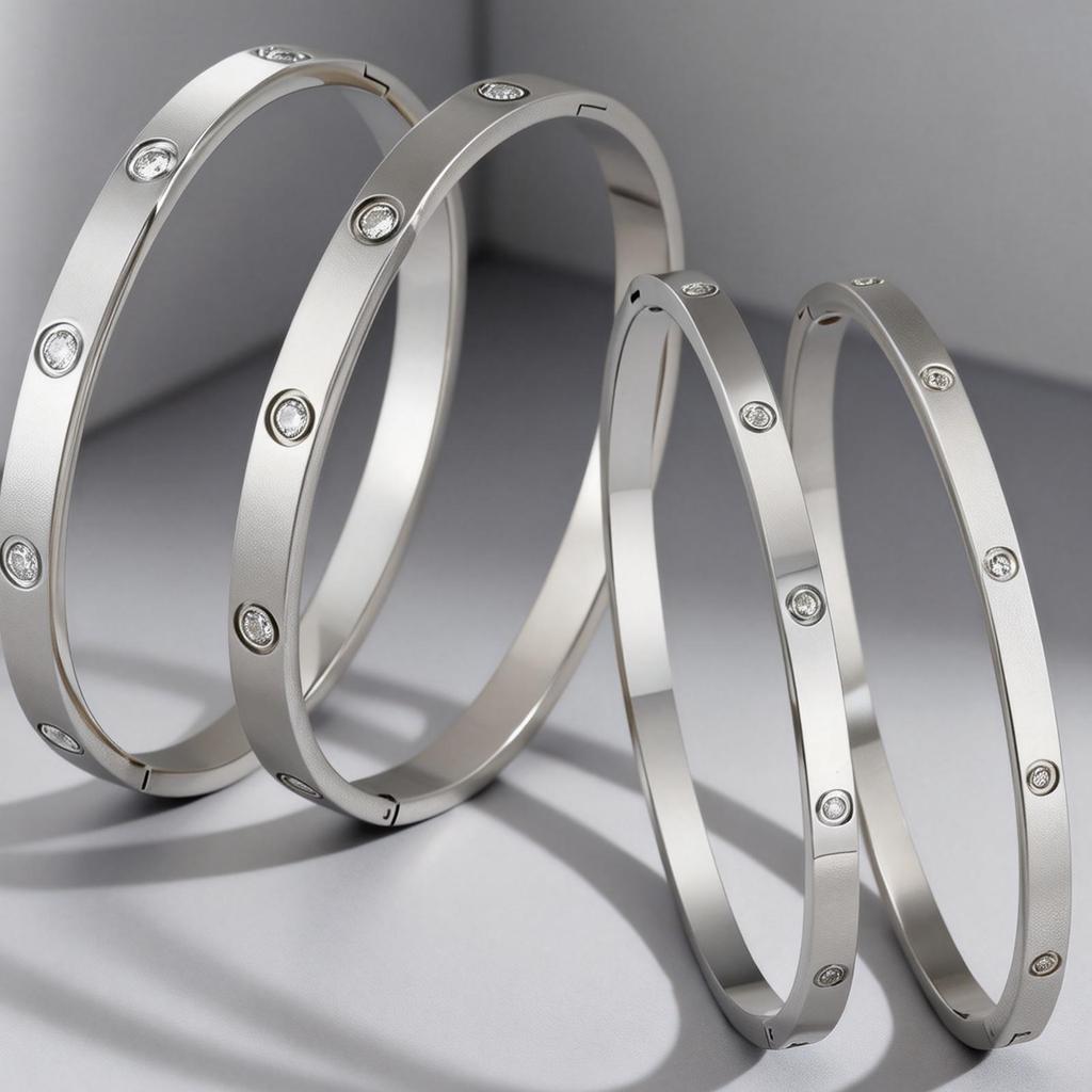 Classic Luxury Crystal Bracelet Bangles for Women Stainless Steel Silver Color Waterproof Jewelry Gifts for Girlfriend Mom Wife