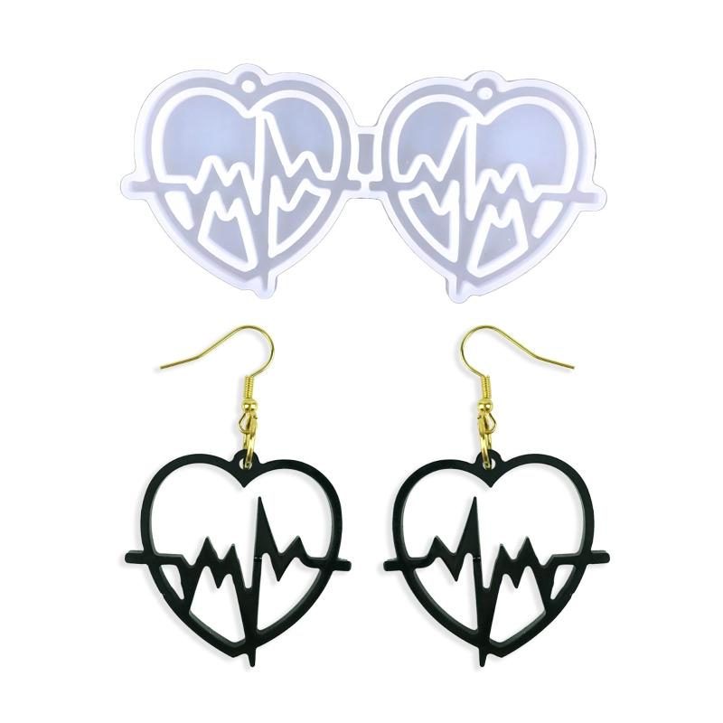 Epoxy Love Heart Mold Silicone Earrings Mold Handmade Fashion Jewelry Molds for Resin Jewelry Making Pendant Crafts