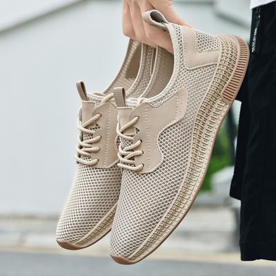 Lightweight Men Casual Shoes Breathable Slip On Male Sneakers Anti-slip Men's Mesh Flats Outdoor Walking Shoes Outdoor Loafers