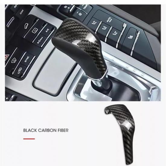 Real Carbon Fiber Car Gear Shift Knob Cover Case for Porsche Cayenne 2011-2017