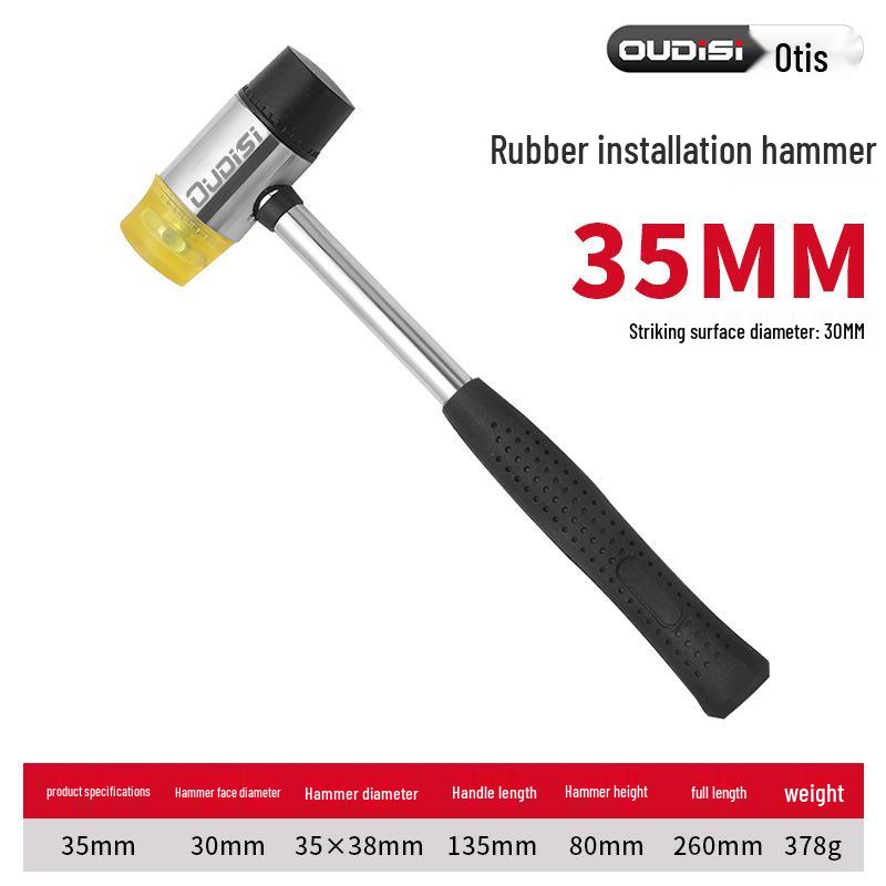 Rubber Hammer for Tile Installation: Multi-Functional Mallet with Large and Small Sizes for Tapping and Dyeing Tasks.