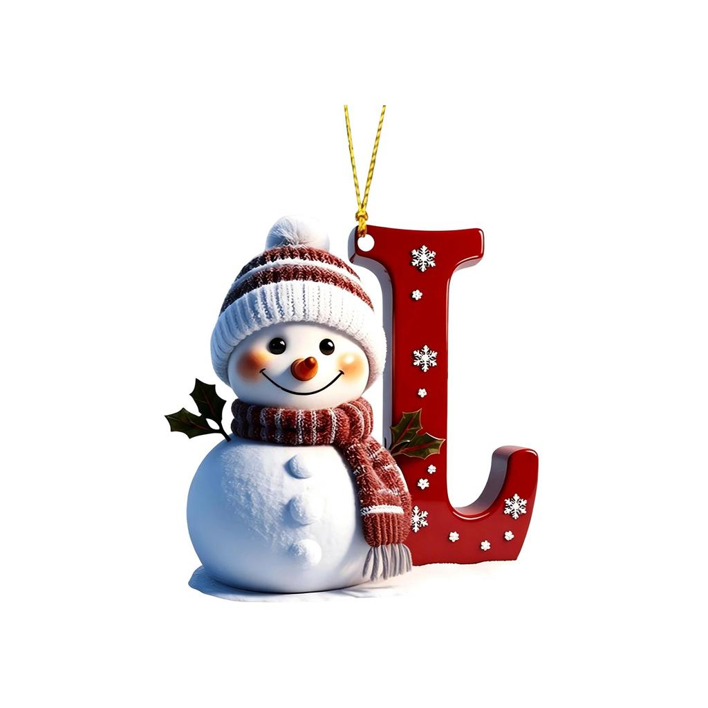 Acrylic Snowman Letter Car Hanging Ornament Christmas Car Decor