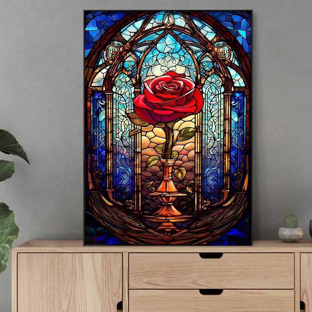 DIY Diamond Painting Charming Flowers Cross Stitch Kit Mosaic Art Diamond Painting Full Circle Diamond Home Decoration