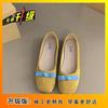 Fairy shoes flat ballet shoes female 2025 summer new French bow round head gentle evening shoes single shoes