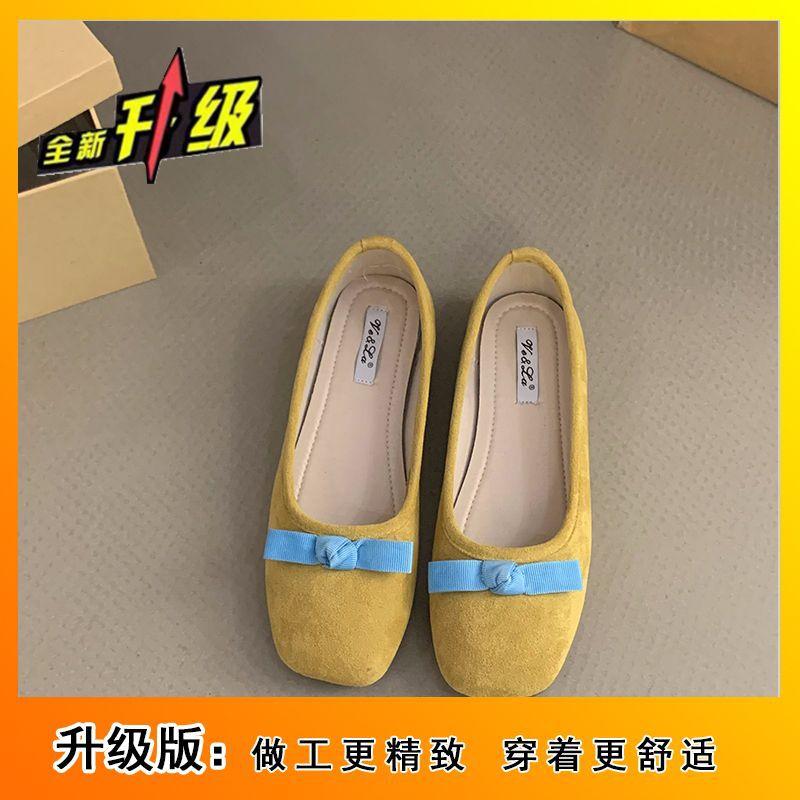 

Туфли феи балетки женские 2025 лето новые французский бант круглый носок нежные вечерние туфли одинарные туфли 40