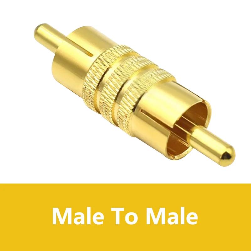 

Dual RCA Male to male Golden Audio Connector Adapter Plug video Coupler AV cable for CCTV camera Golden 5pcs