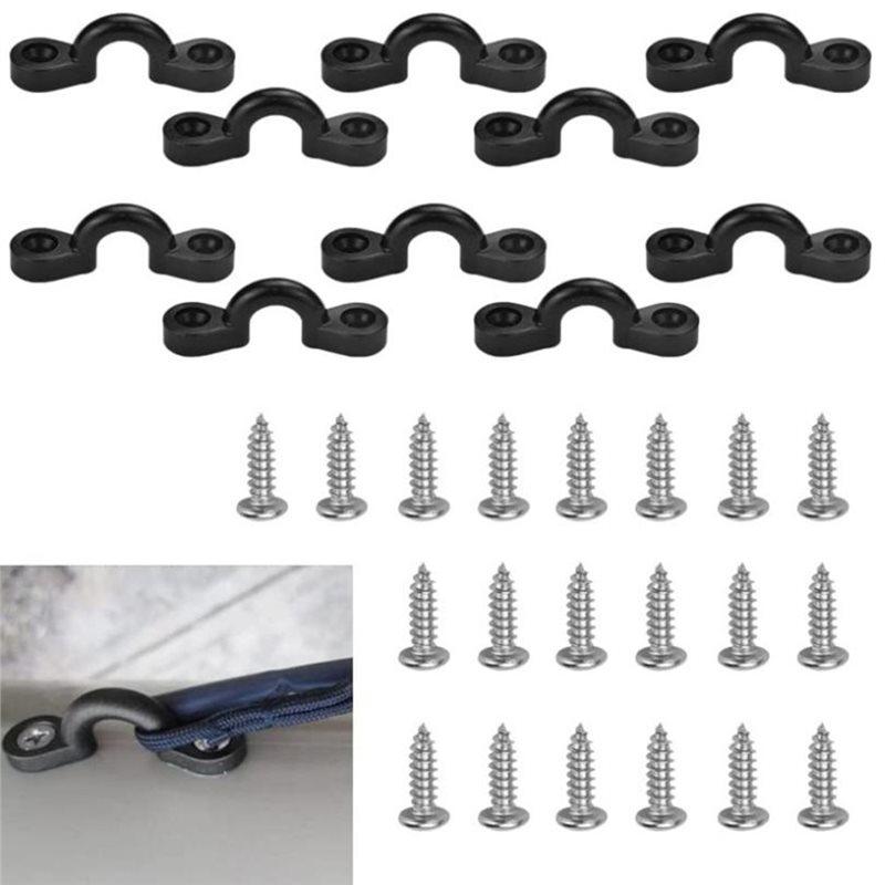 Nylon Kayak Deck Pad Eye Anchor Points Tie Down Loops with Mounting Screws, Hardware Fittings for Canoe Inflatable Boat
