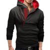 Felpa Casual con Cappuccio, Zip Laterale e Design Color Block da Uomo