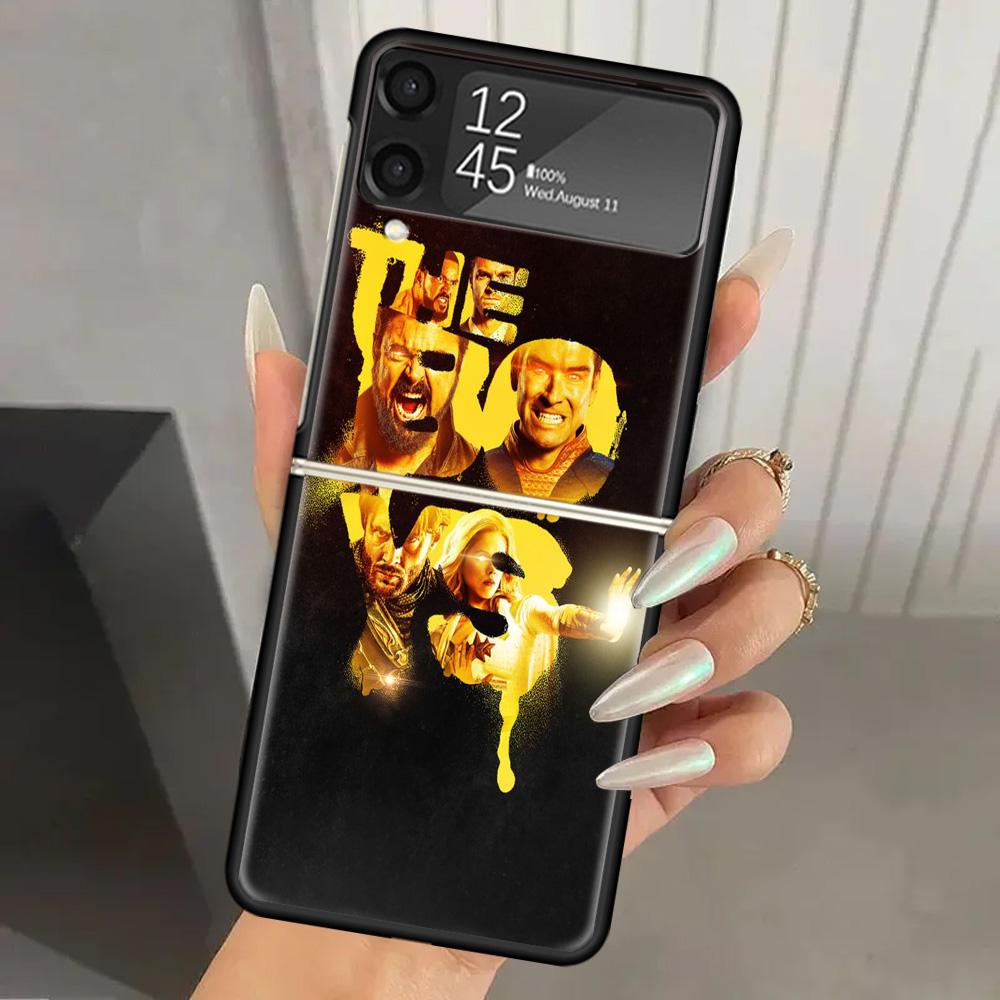 The Boys Homelander TV Hard PC Phone Case For Samsung Galaxy Z Flip 7 6 5 4 3 Black ZFlip7 ZFlip6 Flip5 Flip4 Flip3 5G Print Cov