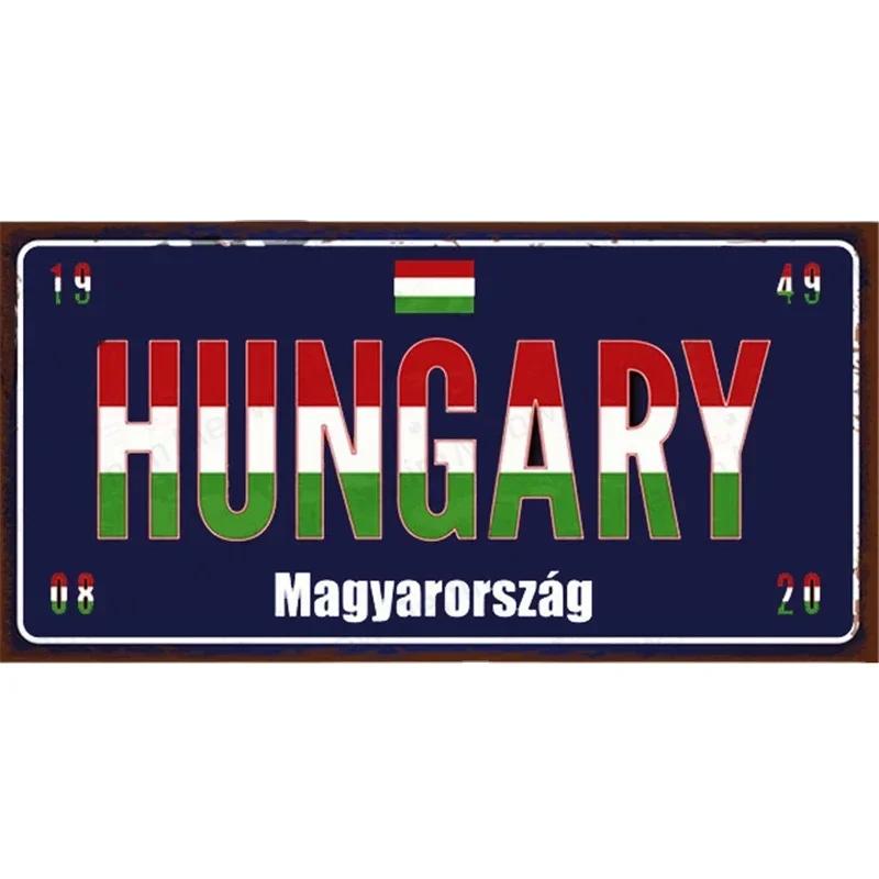 Country Metal Sign License Plate France Russia Tin Sign Car Garage Motorcycle Decoration Spain Poland London Number Plate N39