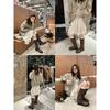 Cowhide Version~ Grape Mom Same Leather Retro Double Buckle Medium and High Boots Women's Knight Boots Western Boots