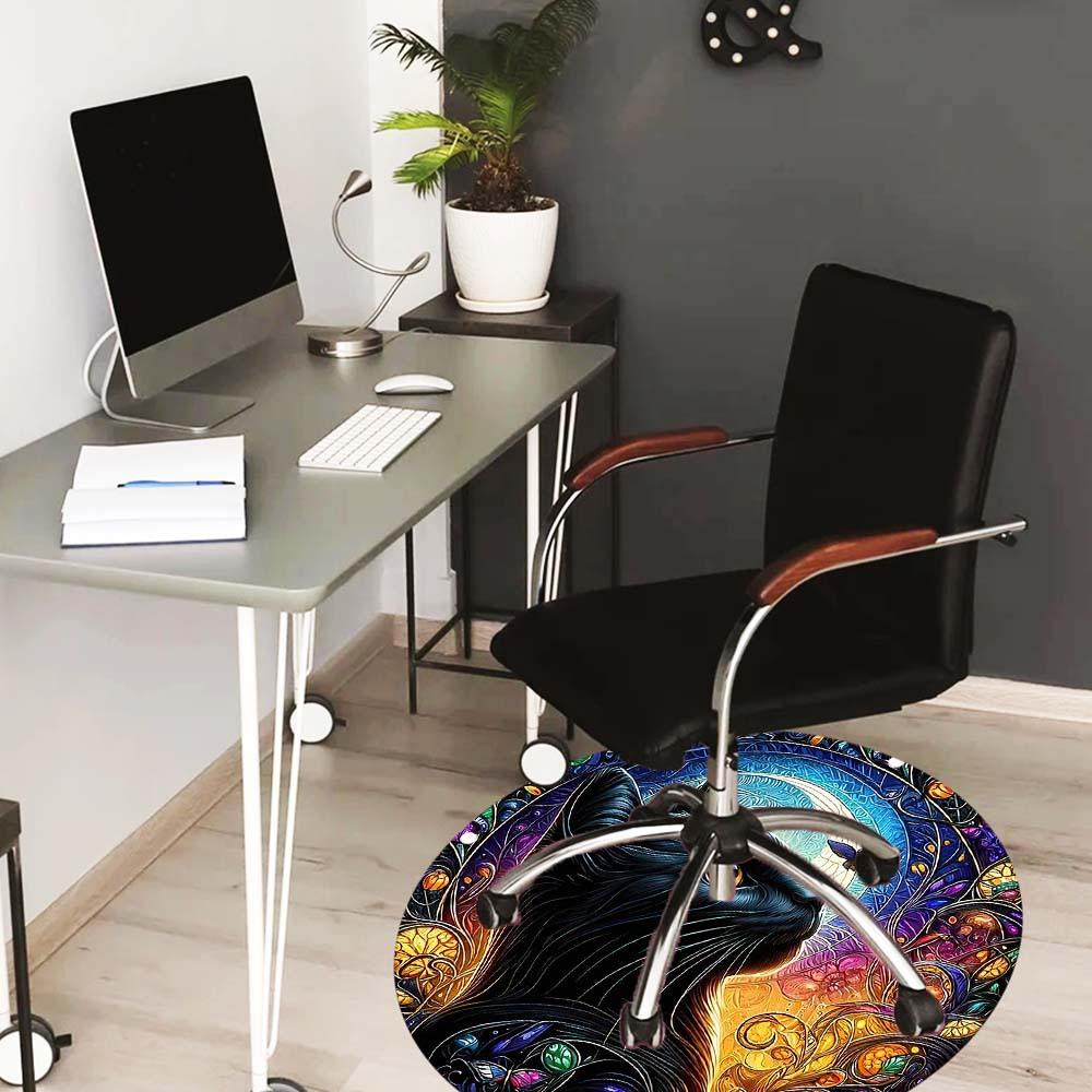 Cat Round Rug Suitable For Office Reception Decorative Carpet Office Chair Protection Carpet And Also Suitable For Gifts To Relatives And Friends