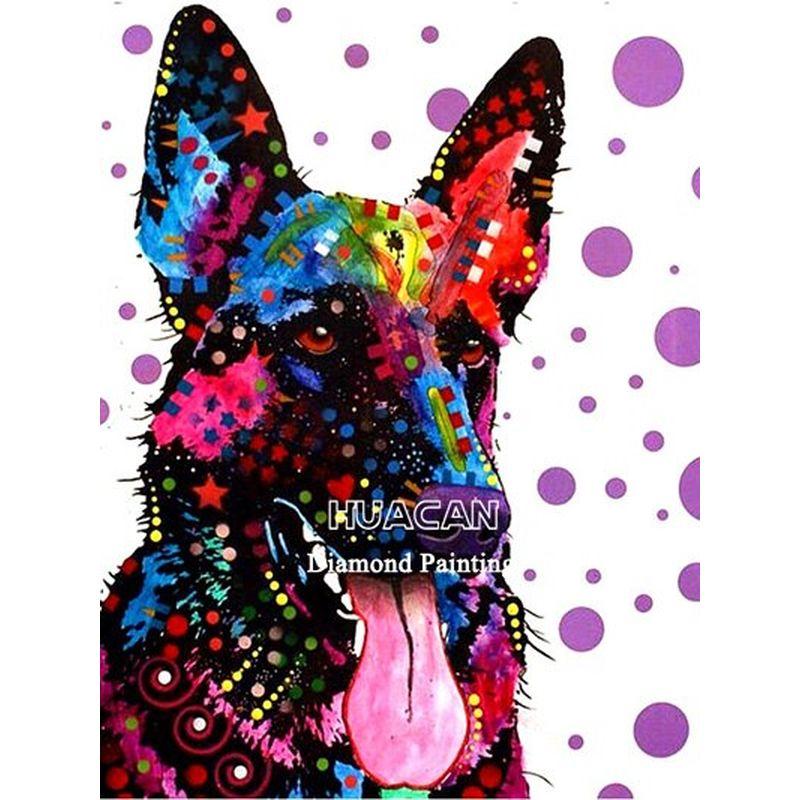 5D DIY Diamant Malerei Hund voller Runde Diamant Stickerei Tier Mosaik Strass Kit Dekor für Zuhause