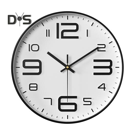 

Декоративний настінний годинник Кварцовий механізм Висока точність Чіткий дисплей Безшумна робота Годинник без цокання на батарейках чорний білий колір