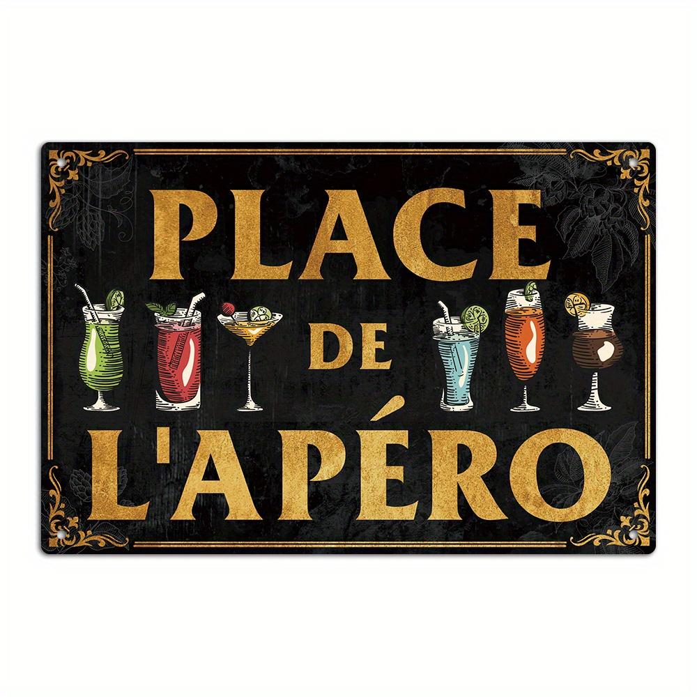 

Cultural Tribute, Chic French Vintage Metal Tin Sign - Place Des Aperos Wall Art for Home, Farmhouse, Bar, Pub Decor Gift Idea 20x30cm（7.8x11.8inch）