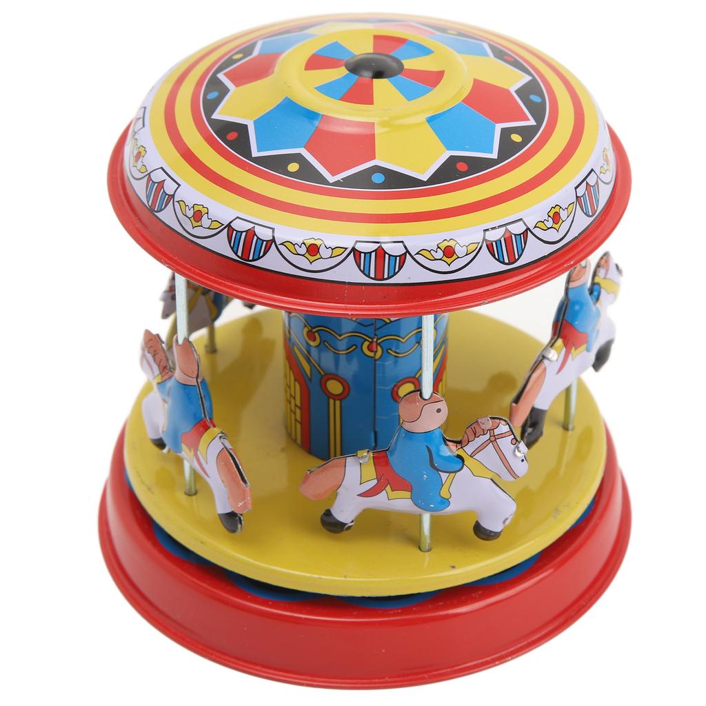 Carousel Horse Wind Up Toys Retro Håndlaget Interessant Roterende Karusell Hest Clockwork Leker for