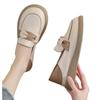 Pregnant women casual small leather shoes women 2025 spring new versatile Internet celebrity soft sole one pedal Doudou shoes flat single shoes