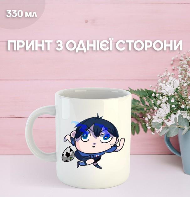 

Кружка Синя в язниця Блю Лок з принтом керамічна чашка Blue Lock 330 мл 9.5