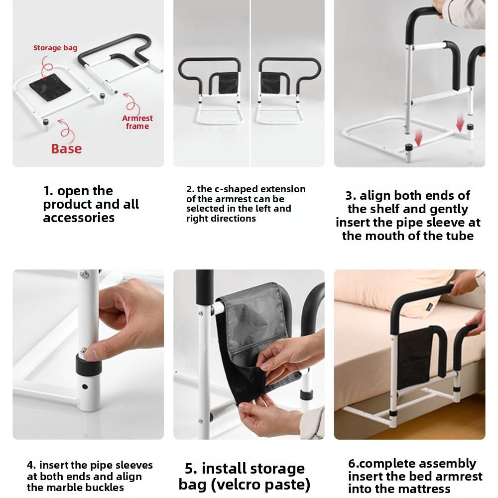 Bedside Armrest, Elderly Person Getting Up Assist Device, Bed Guardrail, Elderly Person Getting Up Grab Pole, Safety Assist Frame