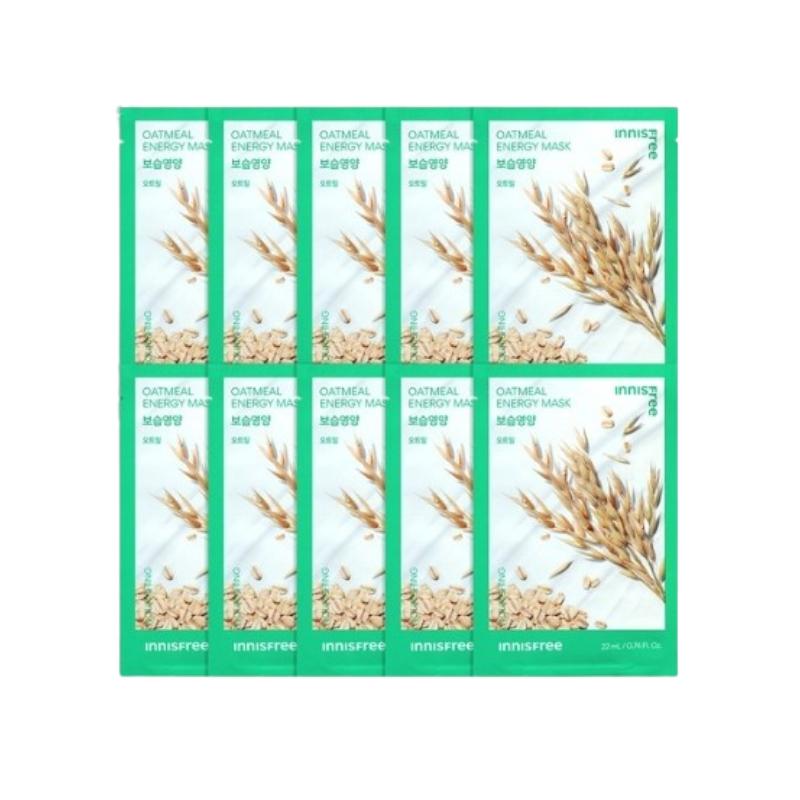 

Innisfree Oatmeal Energy Mask 22ml x 10 Sheets | Nourishing & Moisturizing Sheet Mask with Oatmeal Extract | Korean Skincare 22ml x 10 Sheets