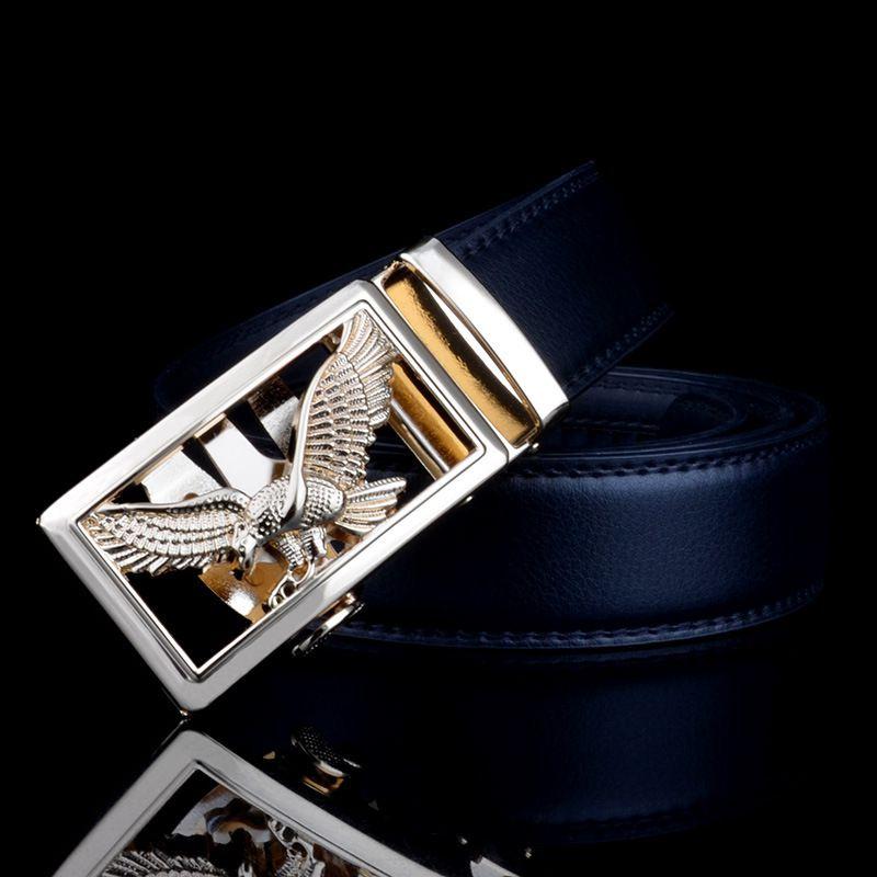 Eagle Automatic Buckle Leather Mens Belt Premium Quality Luxury Belts For Men