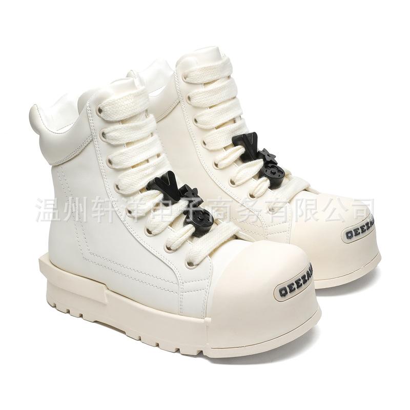 

2025 High-top Big-headed Heightened Platform Versatile Casual Board Men s and Women s Couples Niche Round-headed Sneakers Shoes 36