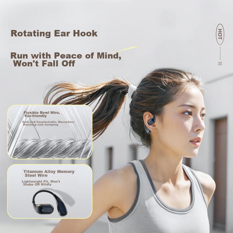 WITGOER Bluetooth Earphones, Clip-On Style, Sports, Noise-Cancelling, Long Battery Life, Black