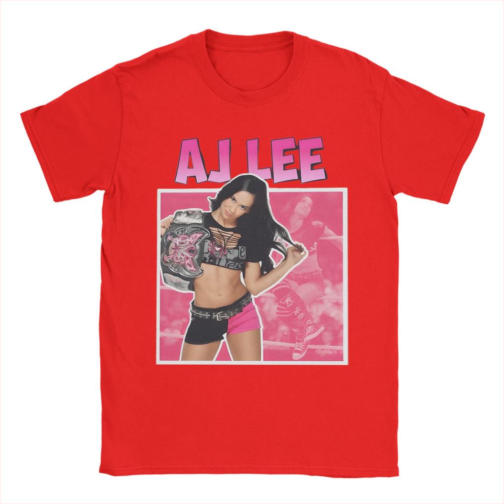 AJ Lee Wrestling Girl 90s Men's T Shirt  Vintage Tees Short Sleeve O Neck T-Shirt Pure Cotton 6XL Clothes