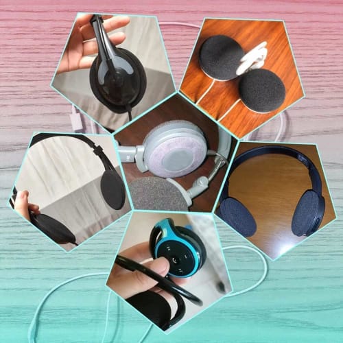 Replacement Ear Pads for Headphones, Diameter 60mm (2 Sets)