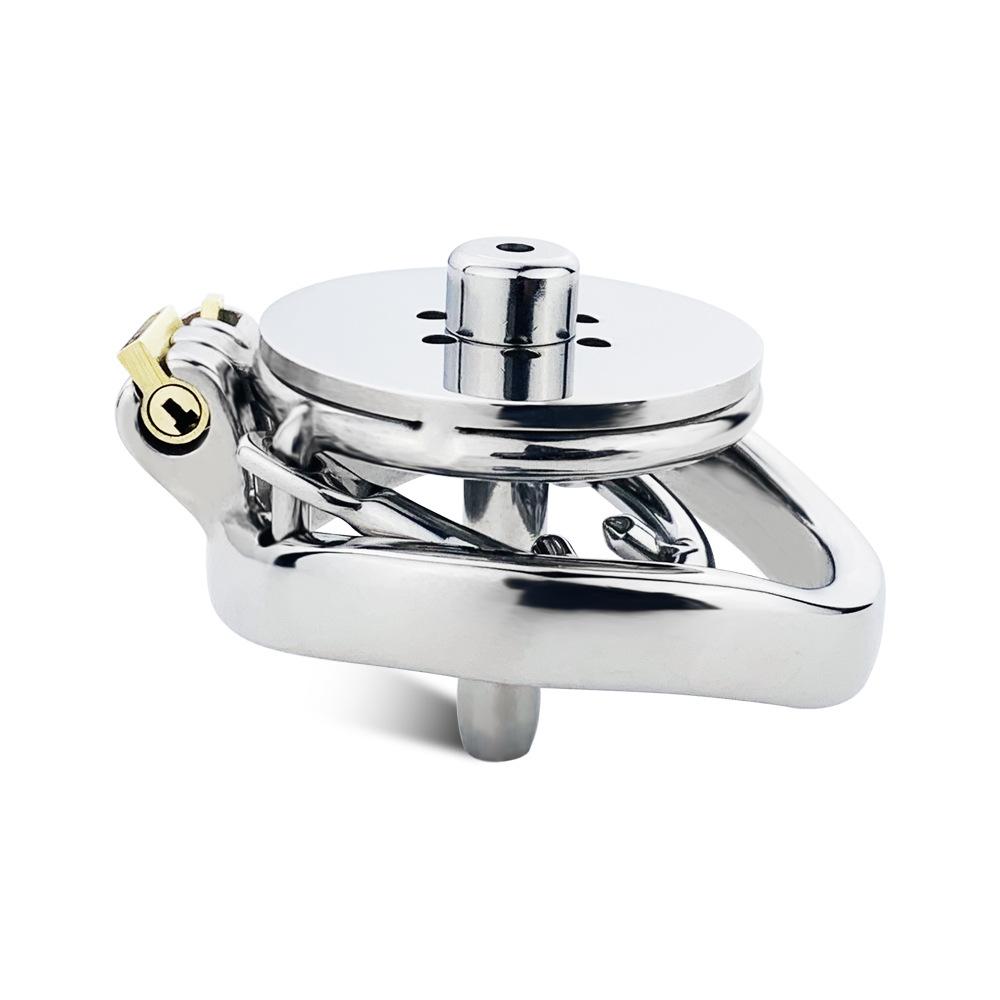 Anti-Off-Ring + Harnröhre Edelstahl CB-Schloss Keuschheitsschloss Peniskäfig Gay Adult Sex Toys Cockring Sklave BDSM