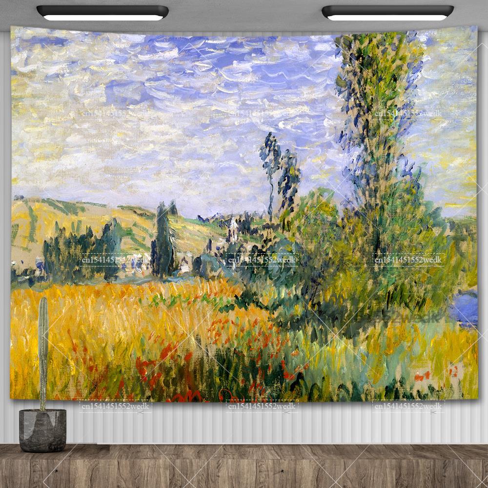 Claude Monet Lilia Wodna Obraz Olejny Gobelin Wiszący na Ścianie Estetyczny Wystrój Pokoju Dzieło Sztuki Gobelin Krajobrazowy Dekoracja Sypialni