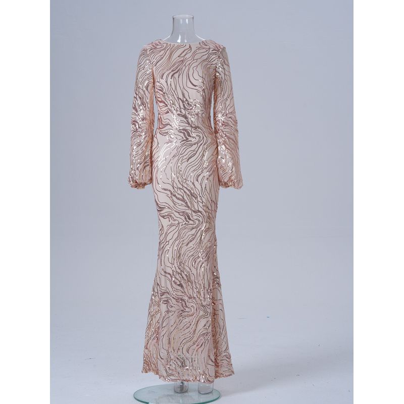 

Sequin Wedding Party Dress Prom Evening Dress Gown Plus Size Gold 1XL