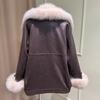 A New Haining Fur Medium and Long Fox Fur Coat Can Be Removed and Thickened Goose Down Jacket