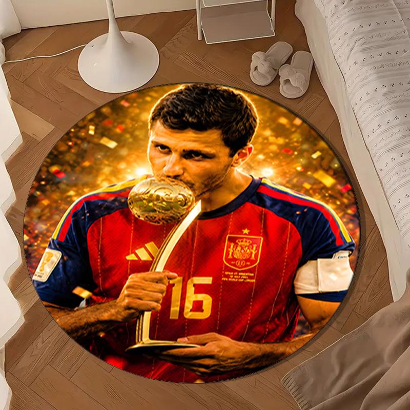 Spain's Rodri Celebration Round mat Home Decor, Chair rug For livingroom,Bedroom, doormat home decor Birthday Gift Christmas Gifts