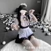 New Sexy Underwear Black and White Apron Maid Maid Dress Cute Sexy One-piece Long Dress